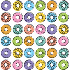 Poster - donut sweet pastry seamless pattern