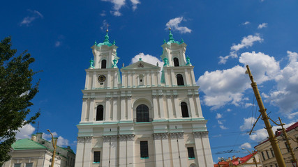 Catholic church in Grodno, Belarus. The temple is a place of religion and worship, one of the examples of multiculturalism of the city and the country.