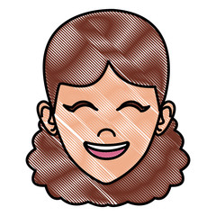 Sticker - Beautiful woman face smiling icon vector illustration graphic design