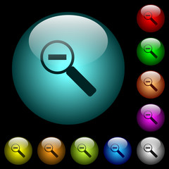 Poster - Zoom out icons in color illuminated glass buttons