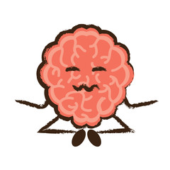 Poster - kawaii brain icon