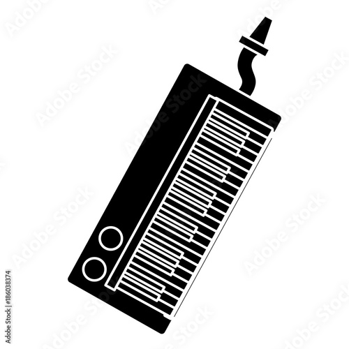 Fotografie, Obraz Melodic keyboard music instrument icon vector illustration graphic design