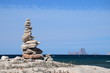 Steinmännchen auf Platja de ses Illetes auf Formentera