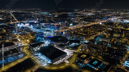  Obrazy Katowice   nocna-panorama-miasto-katowice