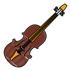 Sticker - Violin music instrument icon vector illustration graphic design