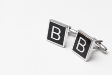 Cufflinks Silver On White Backgrounds