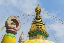 Central Stupa And Buddha Eyes, Swayambunath (Monkey Temple), Kathmandu, Nepal