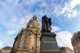 Fototapeta Paryż - martin luther statue in front of the frauenkirche church in dresden germany
