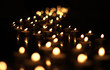 Wave of light - path made of candles at night
