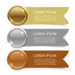 Gold, silver and bronze medals banners design