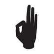 hand black symbol mudra mantra buddhism hinduism yoga icon vector