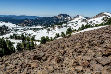 Mountain Helen, Eagle Peak from Lassen Peak in Lassen Volcanic National Park