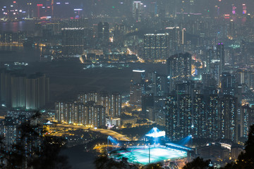 Kong Harbour And Skyline From Kowloon Peak 