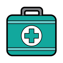 Poster - first aid kit icon image vector illustration design 