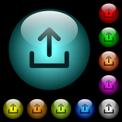 Canvas Print - Upload symbol icons in color illuminated glass buttons