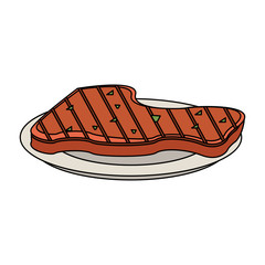 Poster - Meat on dish icon vector illustration graphic design