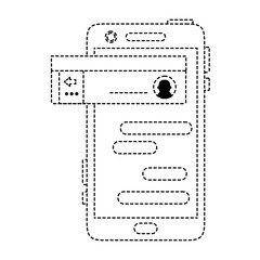 Sticker - dotted shape smartphone with social chat bubble messages