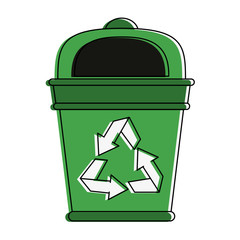 Canvas Print - Recycle trash can icon vector illustration graphic design