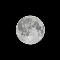 Wall Mural - full moon on black night sky background