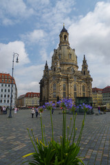 DRESDEN, GERMANY - JULY 13, 2015: Frauenkirche in the ancient city, historical and cultural center of Free State Saxony in Europe.