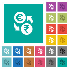 Sticker - Euro Rupee money exchange square flat multi colored icons