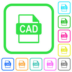 Poster - CAD file format vivid colored flat icons