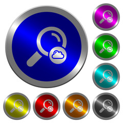 Poster - Cloud search luminous coin-like round color buttons