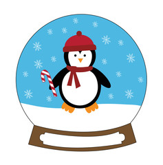 Sticker - Christmas Candy Cane Penguin