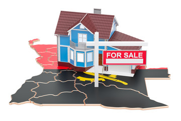 Poster - Property for sale and rent in Angola concept. Real Estate Sign, 3D rendering
