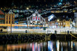 Bergen city centre at night, Norway