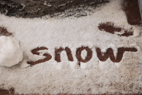 Artwork in retro style, snow