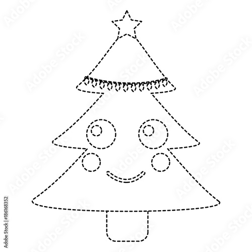 Christmas Tree Happy Emoji Icon Image Vector Illustration Design Black Dotted Line Buy This Stock Vector And Explore Similar Vectors At Adobe Stock Adobe Stock