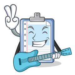 Sticker - With guitar clipboard character cartoon style