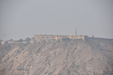 Poster - the view of jaipur fort from hawa mahal rajasthan india