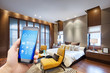 © zhu difeng - smart phone with smart home with modern bedroom