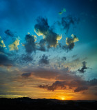 Fototapeta  - Beautiful nature sunset sunrise and amazing colorful clouds .