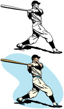 A Baseball Batter Swinging And Hitting A Home Run.