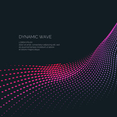 Poster - Bright abstract background with a dynamic waves of minimalist style. Vector illustration