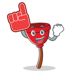 Poster - Foam finger plunger character cartoon style