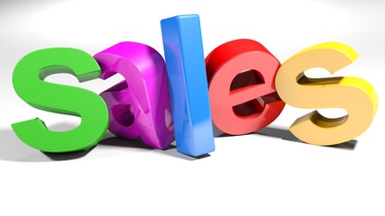 Poster - Colorful sales write - 3D rendering