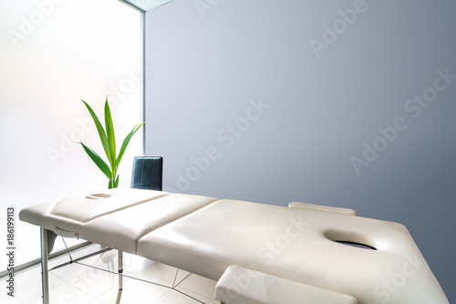 Panoramic View Of An Interior Of A Modern Clean Massage Room