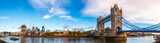 Fototapeta Londyn - London cityscape panorama with River Thames Tower Bridge and Tower of London in the morning light