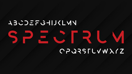 Wall Mural - Spectrum regular futuristic decorative sans serif typeface design.