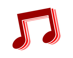 Wall Mural - red musical notes tone tune key image vector