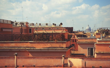Fototapete - Roofs of Italy in Rome