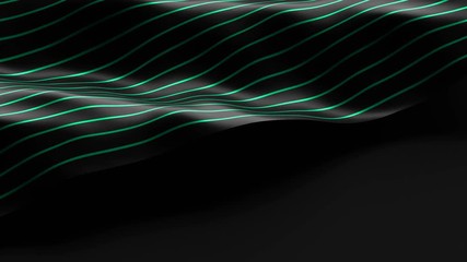 Poster - Abstract 3d rendering of seamless loop smooth surface animation with ripples. Cloth with waves. Modern loopable background design for poster, cover, branding, banner, placard. 4k UHD