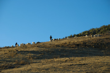 Panoramic view mountains in Sierra de los Cuchumatanes, Huehuetenango, Guatemala, arid landscape.