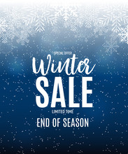 End Of Winter Sale Background, Discount Coupon Template. Vector Illustration