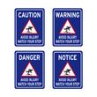 © P Stock Images - Avoid injury watch your step sign set
