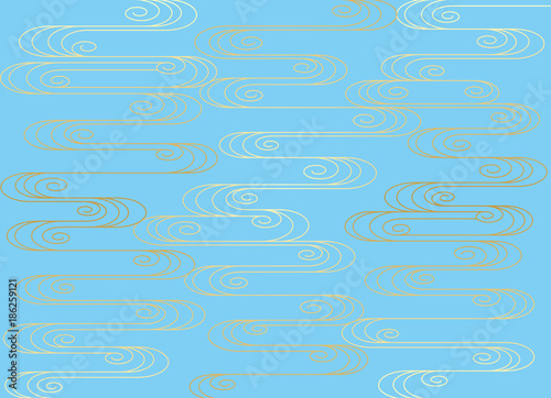 流水文様　和風の背景素材